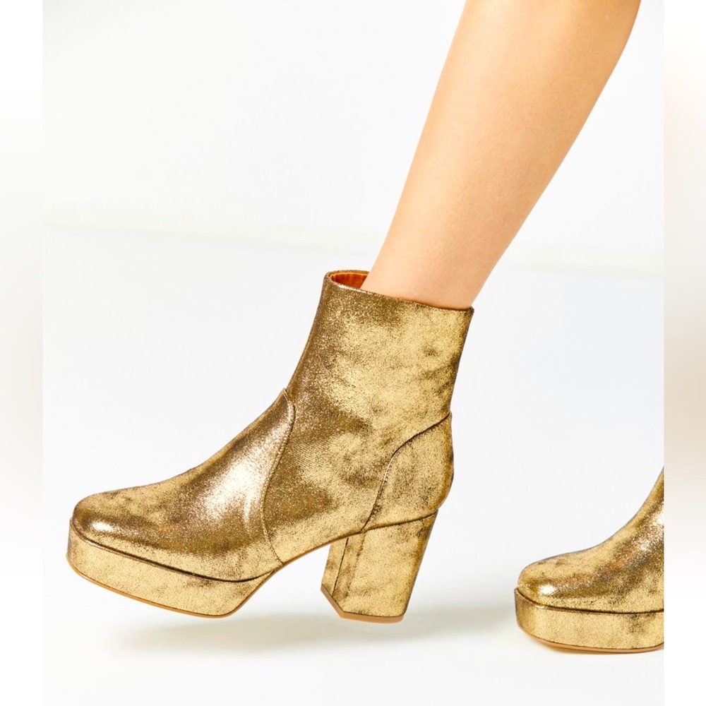 Urban Outfitters Olivia Metallic Platform Boots